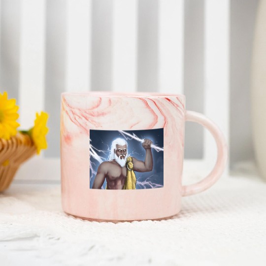 A Titan holding a lightning bolt Marble Mugs