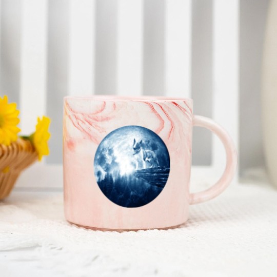 Bull Terrier Miniature Dog Moon Dog Mom Dad Women Marble Mugs