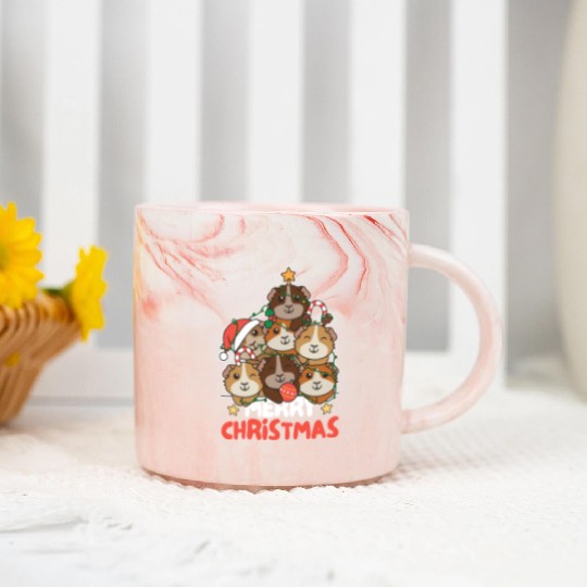 Guinea Pig Christmas Tree Merry Christmas Marble Mugs
