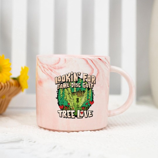 Looking For Some Disc Golf Tree Love For Men Women Marble Mugs