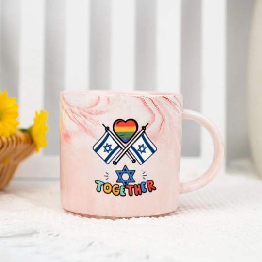 LGBTQ community STANDS WITH ISRAEL Marble Mugs