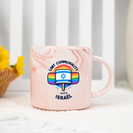 LGBTQ community STANDS WITH ISRAEL Marble Mugs