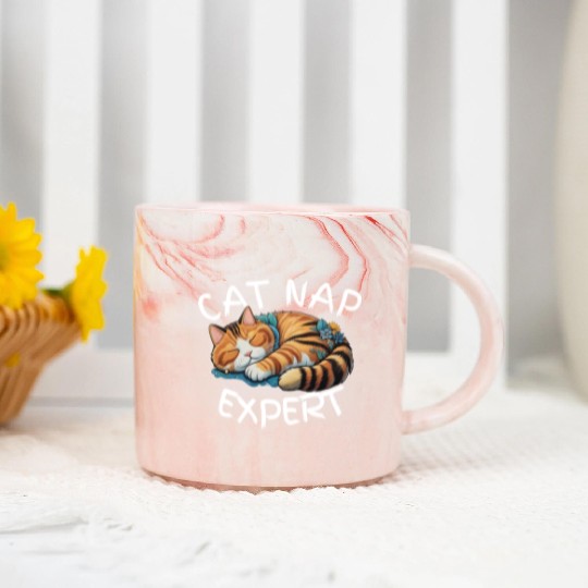 Cat Nap Expert Marble Mugs
