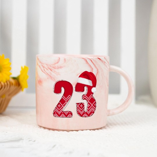 Nr. 23 Christmas Anniversary - Number Twenty Three Marble Mugs