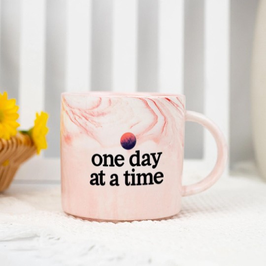 One Day At A Time Marble Mugs