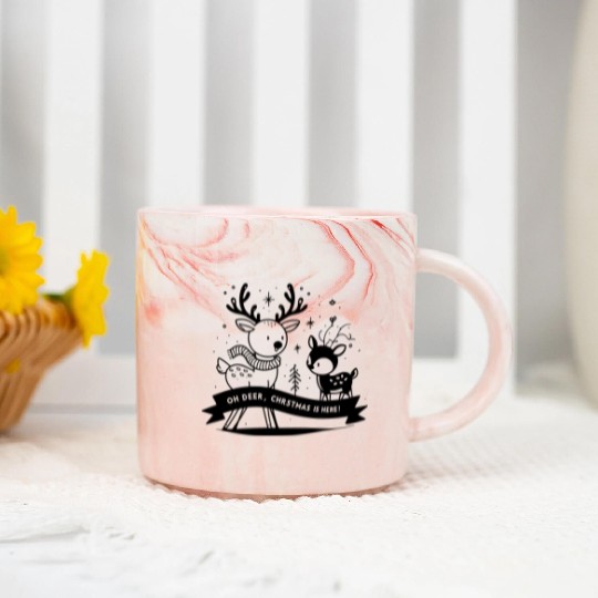Oh Deer Christmas is Here! Marble Mugs