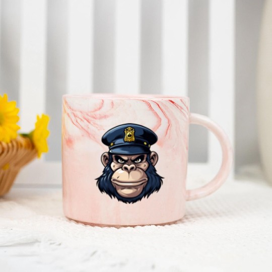 Monkey policeman Marble Mugs