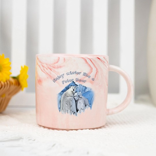 Enjoy winter like a polar bear Marble Mugs