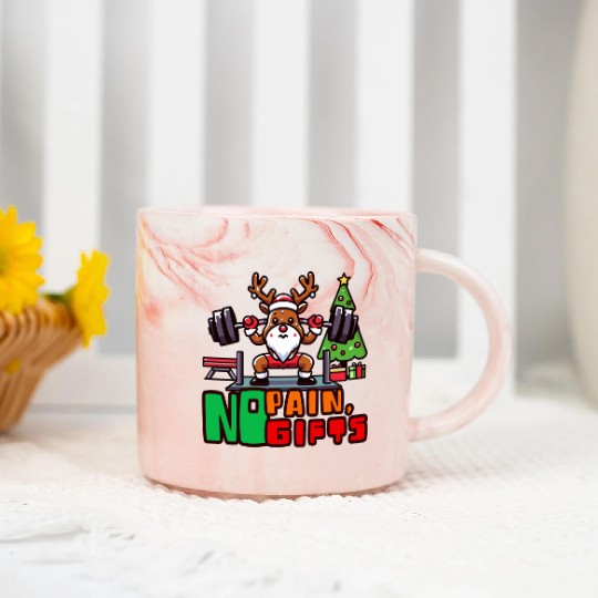 No pain no gifts funny reindeer Marble Mugs
