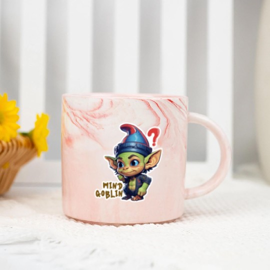 Funny Green Goblin Monster - Mind Goblin Deez Nuts Marble Mugs