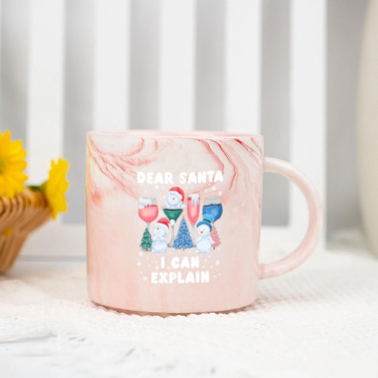 Schneemann Dear Santa I can Explain Funny Marble Mugs