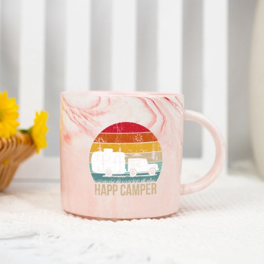 Happy Camper Marble Mugs