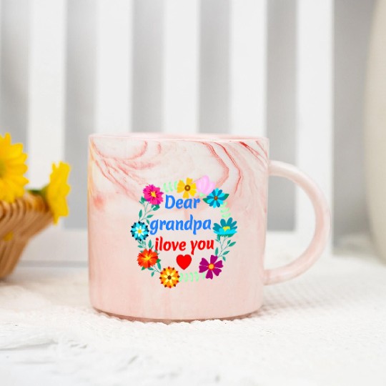 Dear Grandpa, i Love You - Grandad Flowers Marble Mugs
