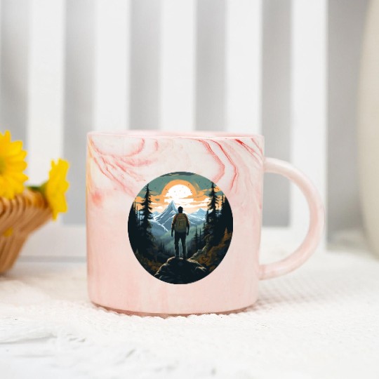 Forest nature trekking adventure Marble Mugs