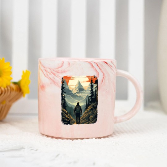 Forest nature trekking adventure Marble Mugs