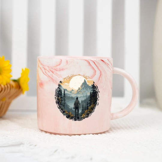 Forest nature trekking adventure Marble Mugs