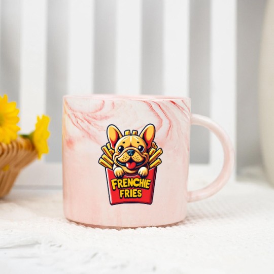 Frenchie Fries - Cute French Bulldog Fries Marble Mugs