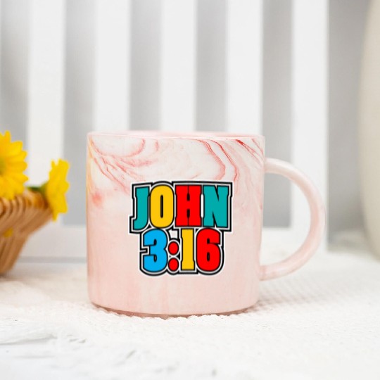 John 3:16 Love Jesus Bible Text Christian Marble Mugs