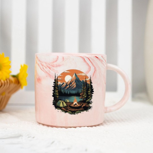 Forest nature trekking adventure Marble Mugs