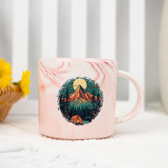 Forest nature trekking adventure Marble Mugs