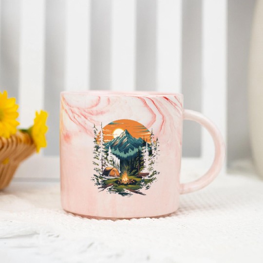 Forest nature trekking adventure Marble Mugs