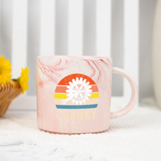 Cranky Vintage Sun funny Bicycle Lovers Marble Mugs