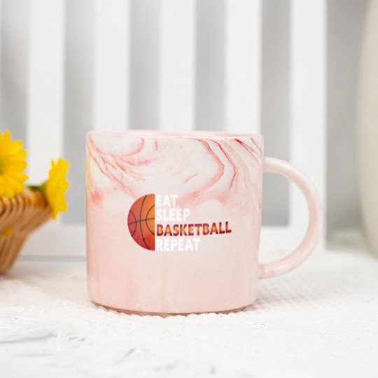 Eat Sleep Basketball Repeat funny basketball Marble Mugs