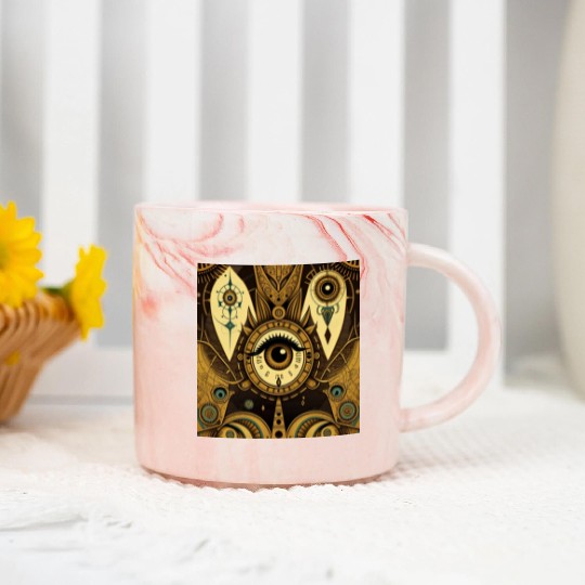 Abstract New Age 1920s Steampunk Design Marble Mugs