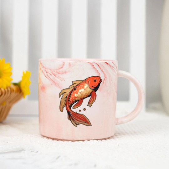 Koi Fish Japanese Carp Pond Marble Mugs