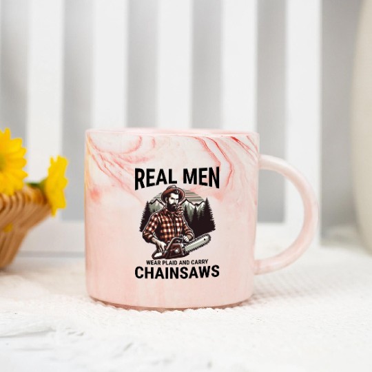Lumberjack Woodworker Woodcutter Chainsaw Arborist Marble Mugs
