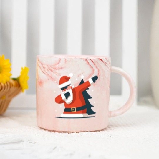 Dabbing Santa Marble Mugs