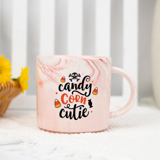 Candy Corn Cutie Marble Mugs