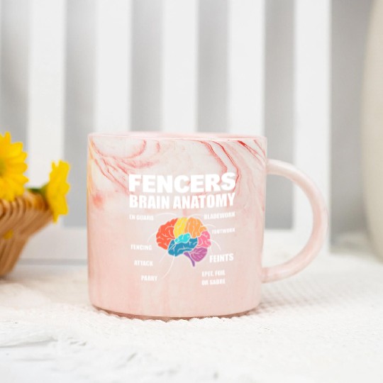 Fencing Combat Sports Fencer Marble Mugs