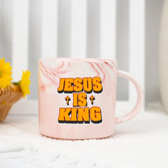 Jesus Is King Love Jesus Christian Christmas Marble Mugs