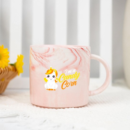 Unicorn Candy Corn Candycorn Halloween Marble Mugs