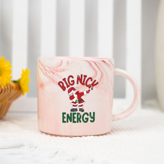 Big Nick Energy Christmas Dabbing Santa Claus Marble Mugs