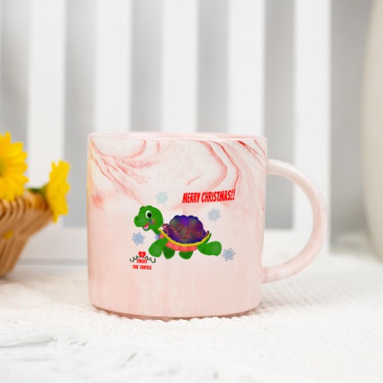 "Tinsel the Turtle" (Snowflake Snuggliezz) Marble Mugs