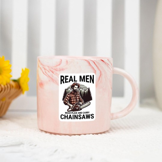Lumberjack Woodworker Woodcutter Chainsaw Arborist Marble Mugs
