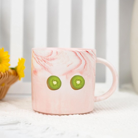 Kiwi Boobs Breasts Bra Funny Women Marble Mugs