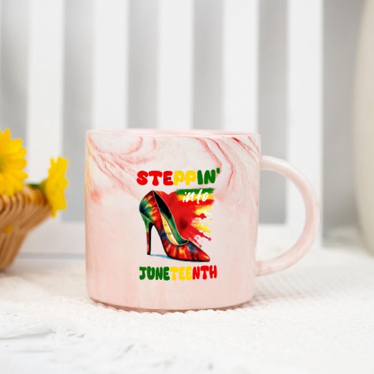 Stepping Into Juneteenth Like My Ancestors Happy Marble Mugs