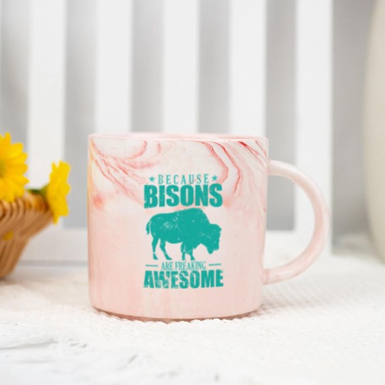 Because Bisons are Freaking Awesome Animal Marble Mugs