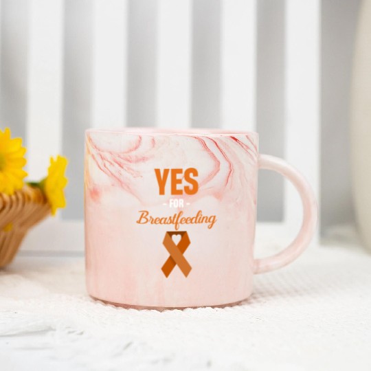 Yes For Breastfeeding Awareness Support Lactation Marble Mugs