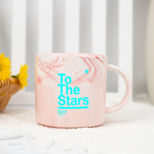 To The Stars Light Blue Marble Mugs