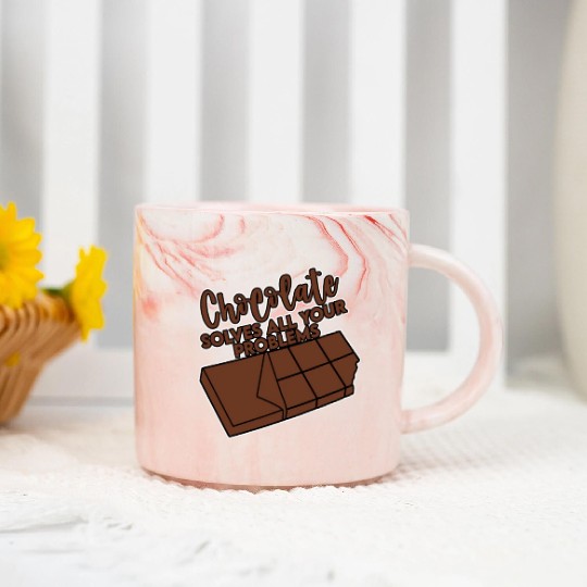 Chocolate Solves All Your Problems 4 Marble Mugs