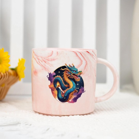 traditional Chinese dragon Marble Mugs