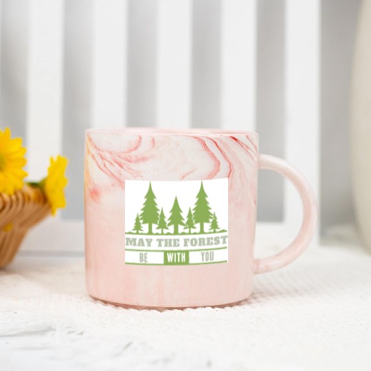 May The Forest Be With You Marble Mugs