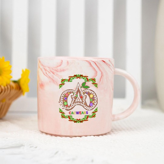 Christmas Bakery Gingerbread Cookie Pastry Logo Marble Mugs