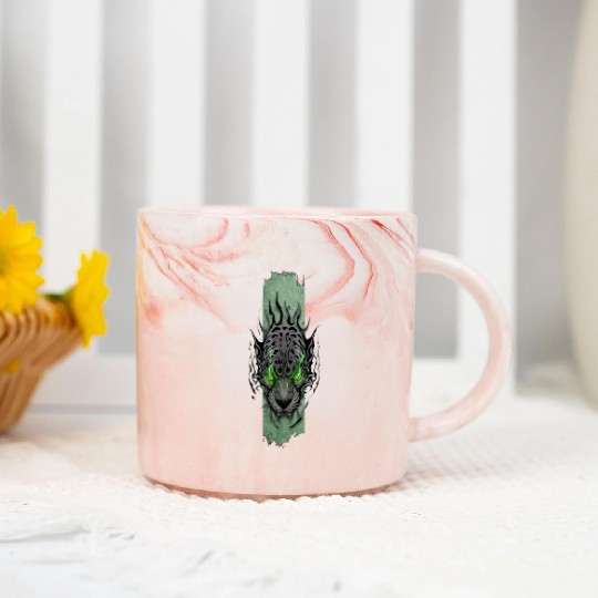 Emerald-Eyed Jaguar Marble Mugs