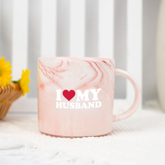 I Love My Husband Marble Mugs