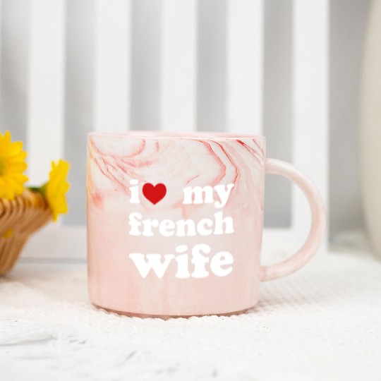 I Love My French Wife Wedding Marble Mugs